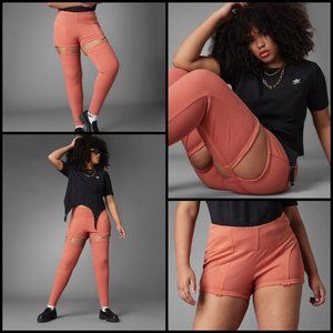 NWT Adidas ALWAYS ORIGINAL RIB TWO-IN-ONE TIGHTS (PLUS SIZE) SZ-2X